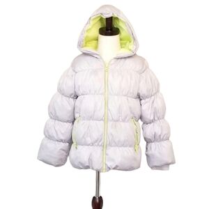 Old Navy Child Small Silver Hooded Puffer Coat Jacket